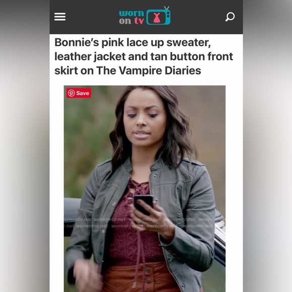 Free People open knit burgundy sweater Bonnie Vampire Diaries wore this style - Picture 2 of 12